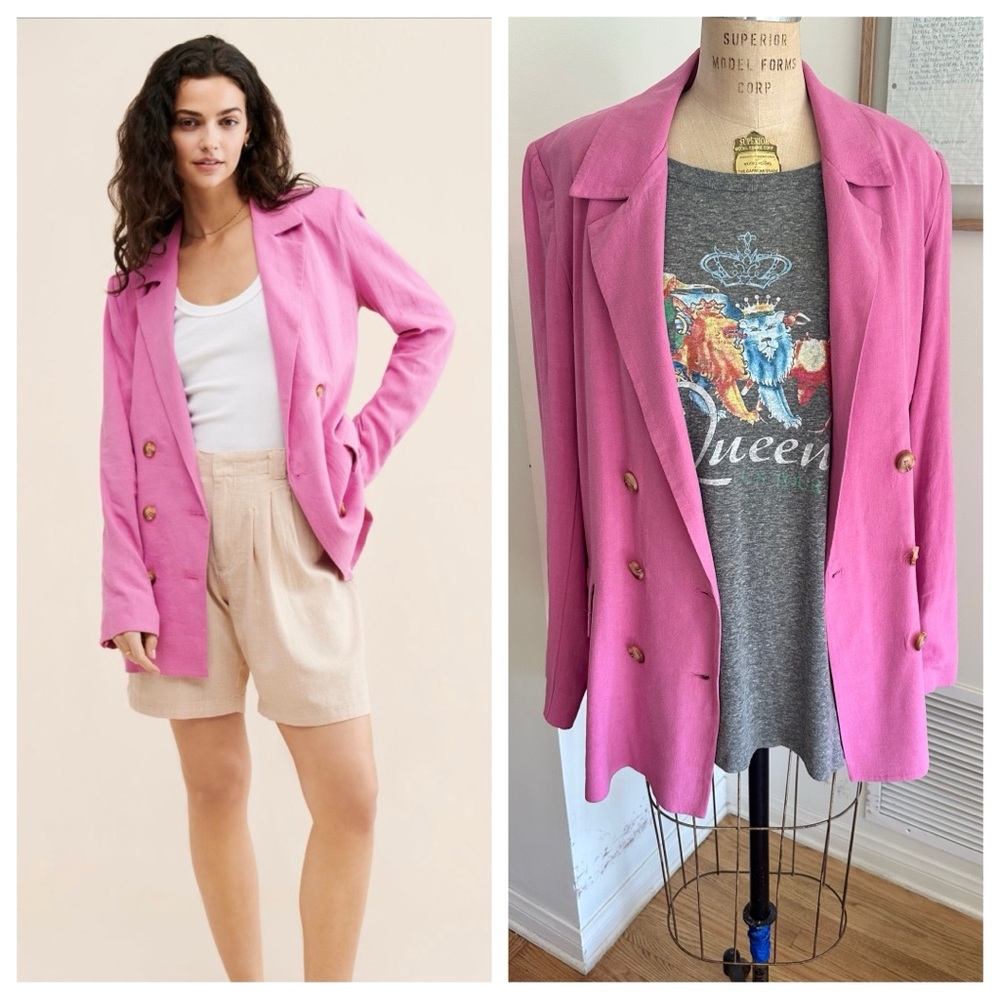 Free People Olivia Tie-Front Blazer, Pink Envy, Medium